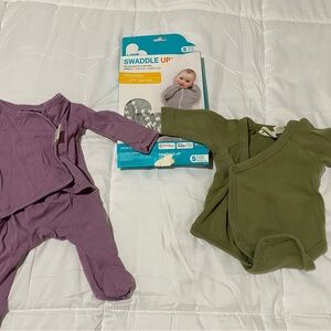 Newborn Bundle Love To Dream Sleep Swaddle, Bonsie Footie &Parade Organics Onsie
